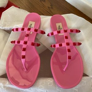 Valentino Garavani Rubber Jelly Rockstud sandals pink size 38